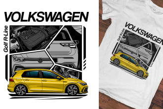 draw your car into a vector illustration artwork for merch