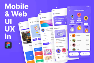 do ui UX design for mobile app and web using figma