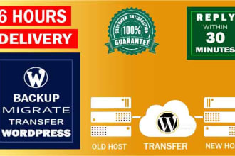 backup, migrate, transfer wordpress website within 7 hours