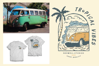 custom, change your photo into a vintage illustration design