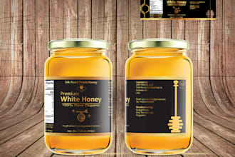 design honey label and bottle label design