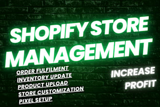 shopify store management for inventory orders, and optimization to get 10 x roas