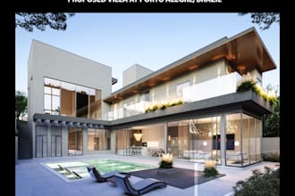 render 3d exterior home design, modular home plan, architectural walkthrough