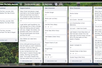 compile a series bible for your novels on trello