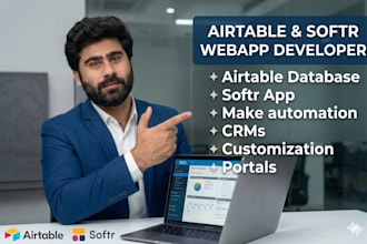 build softr client portal web app with airtable backend