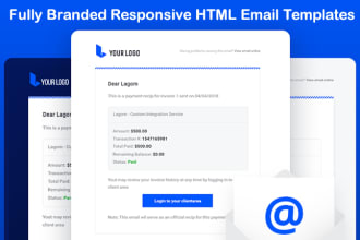 design branded responsive HTML email template for web or app