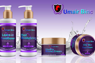 design hair care labels, bottle box label design for you