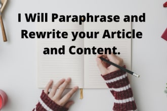 manually rewrite, rephrase, paraphrase, or reword plagiarism free article