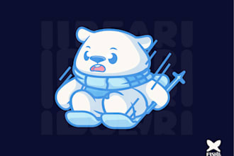 draw cute simple 2d cartoons and animal illustrations