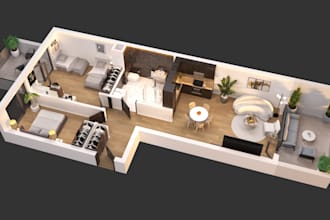 create 2d to 3d floor plan visualizations in 24 hours