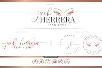 do cosmetics, beauty and makeup artist signature logo kit