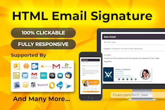 create professional clickable HTML email signature