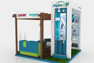 design your 3d exhibition booth, kiosk