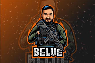 draw your photo into amazing esport logo, twitch, youtube