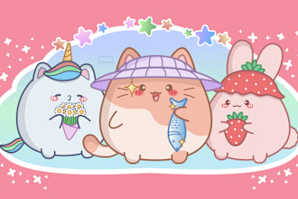 draw the cutest kawaii chibi animal or any object you want