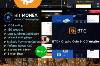 develop ico landing page with user dashboard token presale website