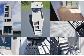 create 3d realistic house, building asset for video games