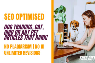 write SEO dog, cat, or any pet articles for your pet blog