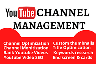 rank youtube videos and manage yt channel with SEO and keyword research