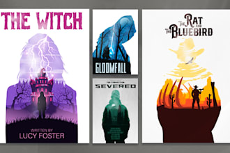 design double exposure artwork for movie, cover, or poster