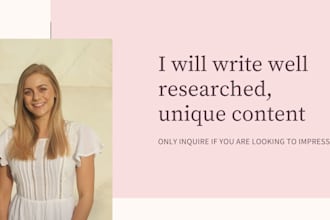 write well researched, unique content
