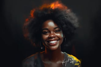 paint realistic or cartoon digital portraits