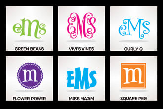 print a MONOGRAM Curly Decal for your Car, Truck, Room, the Latest Sticker Trend on Vehicles
