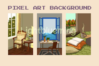 draw pixel art background illustration