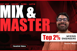 mix and master your hiphop, house, funk or latin tune to perfection