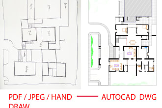 convert pdf,jpeg image,hand drawing to autocad dwg