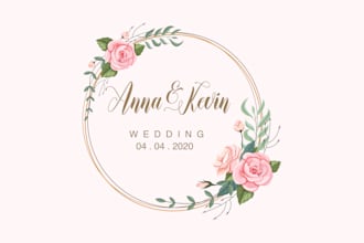 design an elegant wedding logo for you