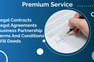 write legal contracts, legal agreements, terms and conditions