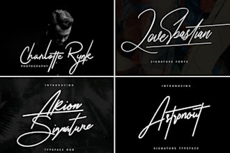 make a pro handwriting signature logo, branding design