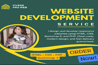 develop responsive websites using core PHP, HTML, CSS, bootstrap 5