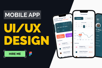 design mobile ui ux , prototype and wireframe