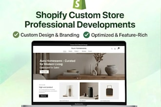 build custom shopify store and design completely