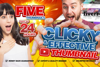 design catchy and unique youtube thumbnail
