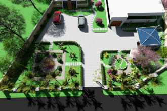 do realistic 3d architecture site plan and landscape design