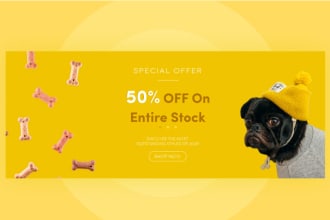 design shopify banner adds, slider and hero images