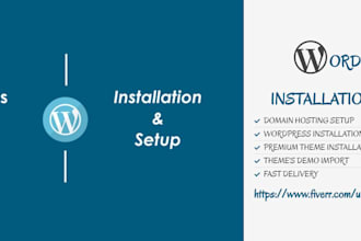 install wordpress on domain and setup theme with demo