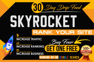 build skyrocket 30 day drip feed seo backlinks daily update