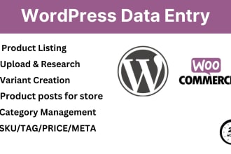 upload woocommerce products and wordpress entries