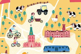 make a flat map illustration for you