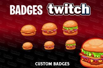 draw unique and awesome twitch or kick sub badges