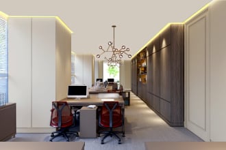 design and render 3d office interior and exsterior