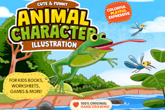 draw cute funny animal cartoon characters for kids