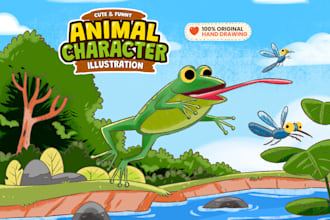 draw cute funny animal cartoon characters for kids