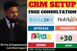 setup zoho crm,zoho one,hubspot, bitrix24,bitrix,crm