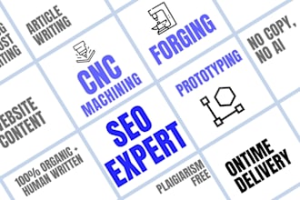 write seo optimized articles on rapid prototyping, cnc machining, and molding