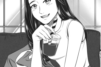 create character portrait illustration in manga style